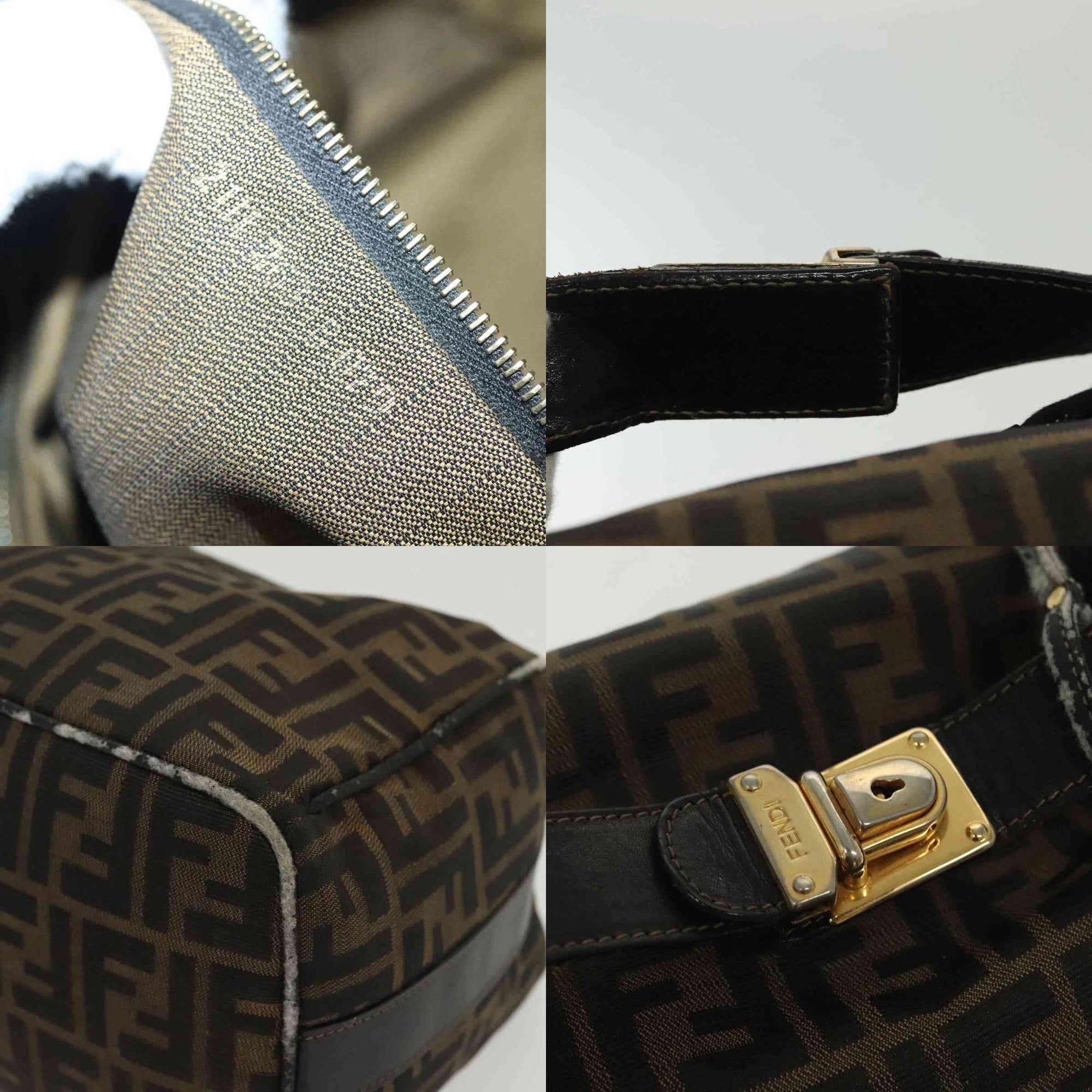 $980 2003 Fendi Zucca Canvas Vanity Hand Bag 2211-26715-009