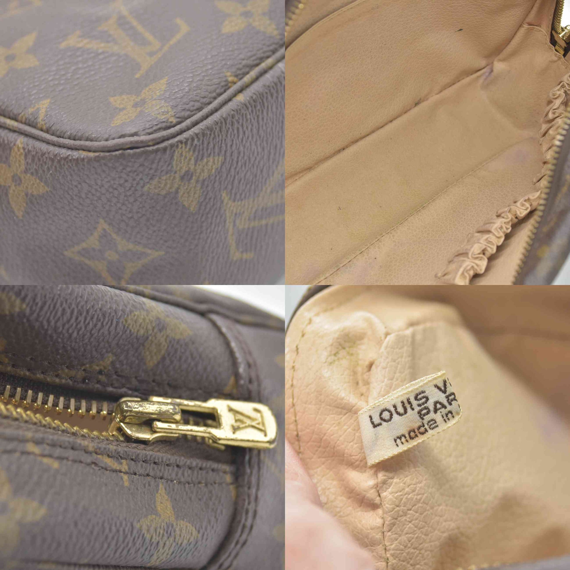 $600 1989 LOUIS VUITTON Monogram Trousse Toilette 23 Clutch Bag TH8911