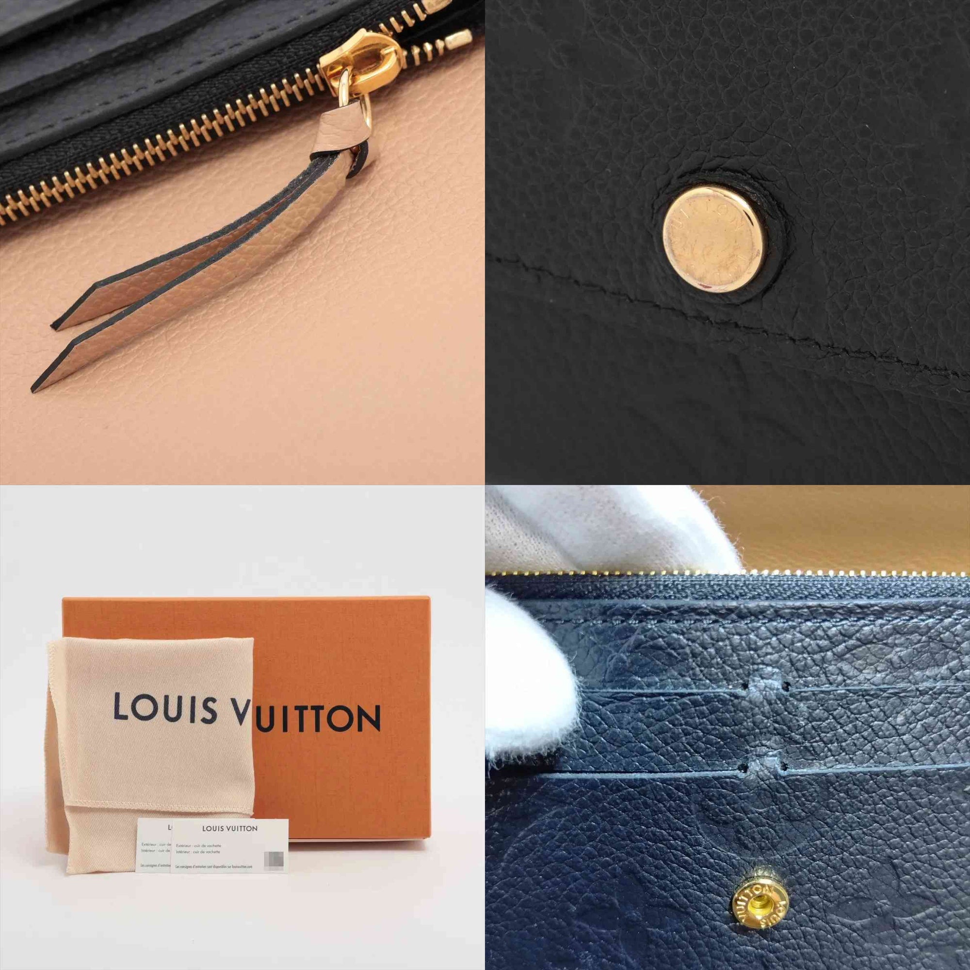 $775 RFID Louis Vuitton Empreinte Emilie Wallet Black Dune 10020974