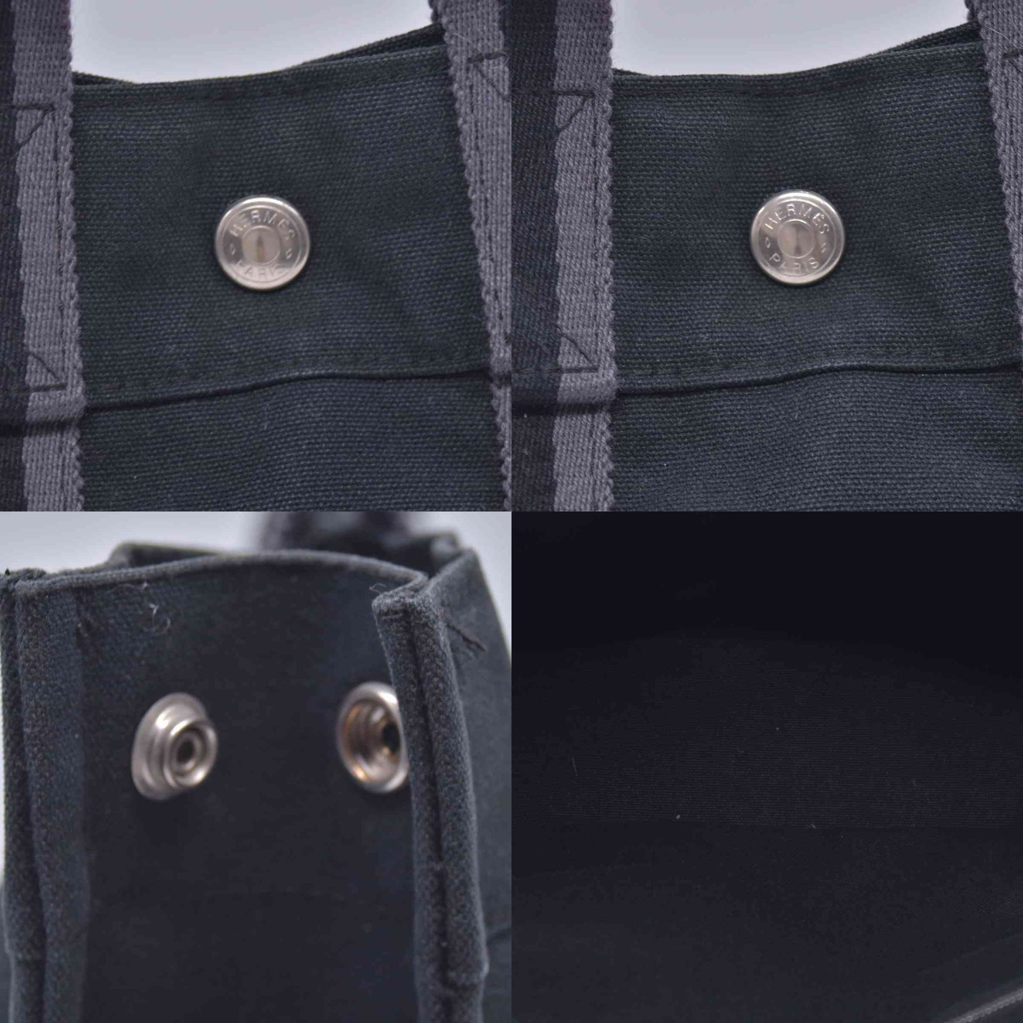 $780 HERMES Toile Fourre Tout PM Black CONSIGNMENT 10021191