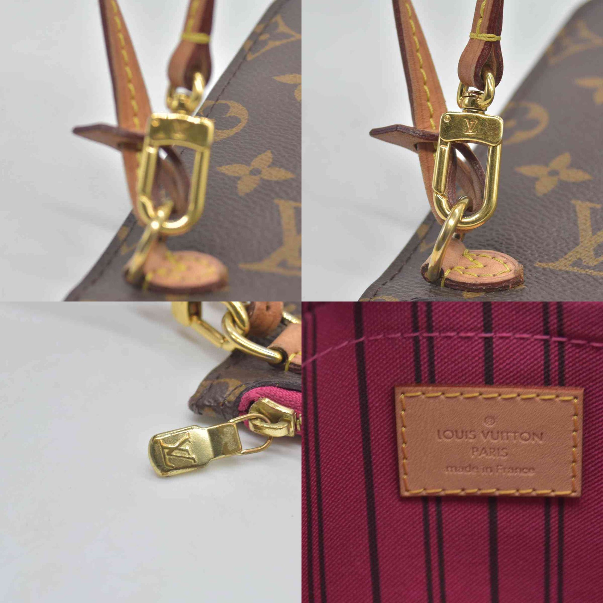 $600 Louis Vuitton  Monogram Neo Neverfull GM MM Pochette Fuchsia