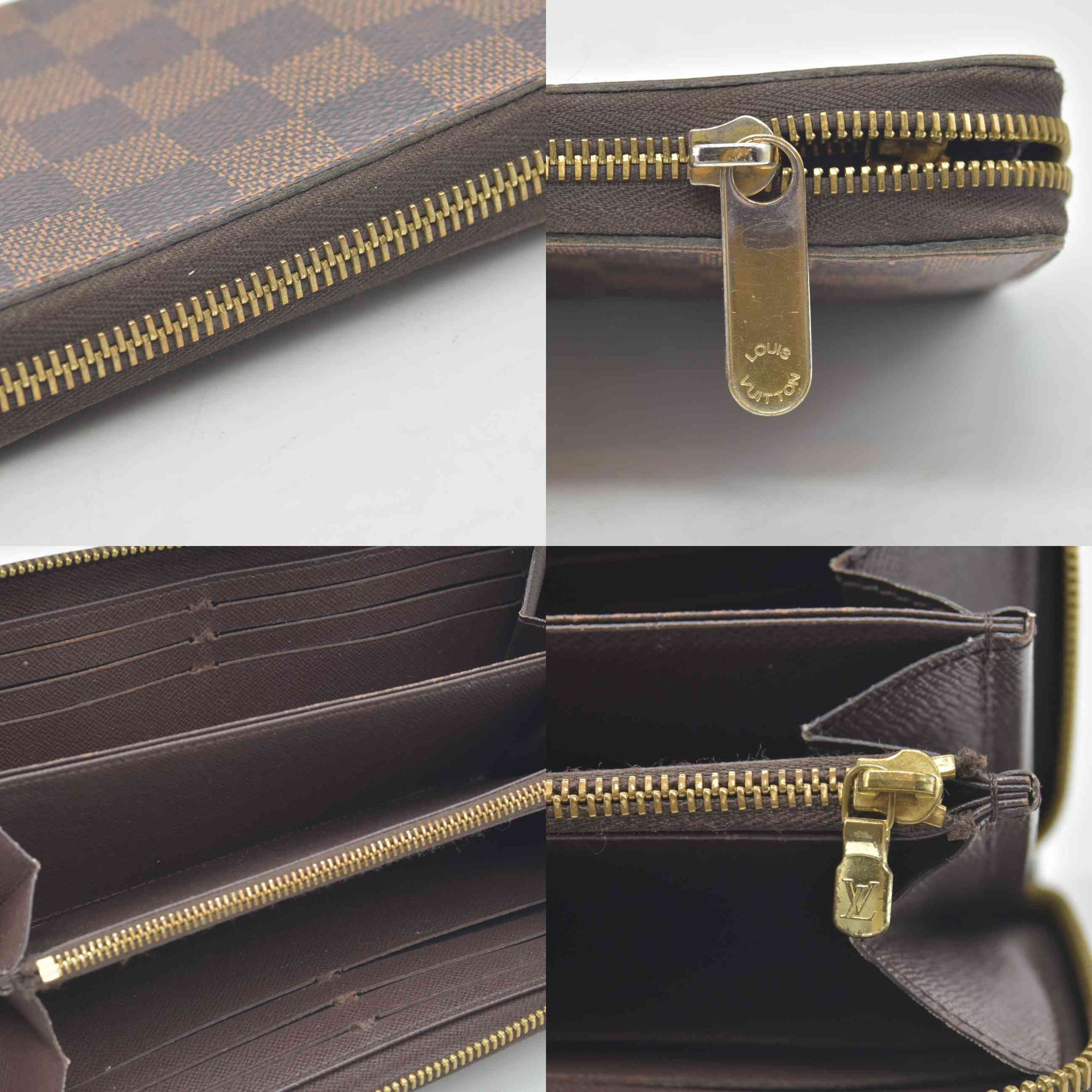 $915 2018 Louis Vuitton Damier Ebene Zippy Wallet GI0198