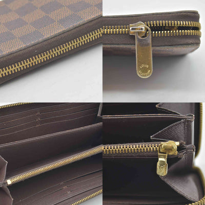 $915 2018 Louis Vuitton Damier Ebene Zippy Wallet GI0198