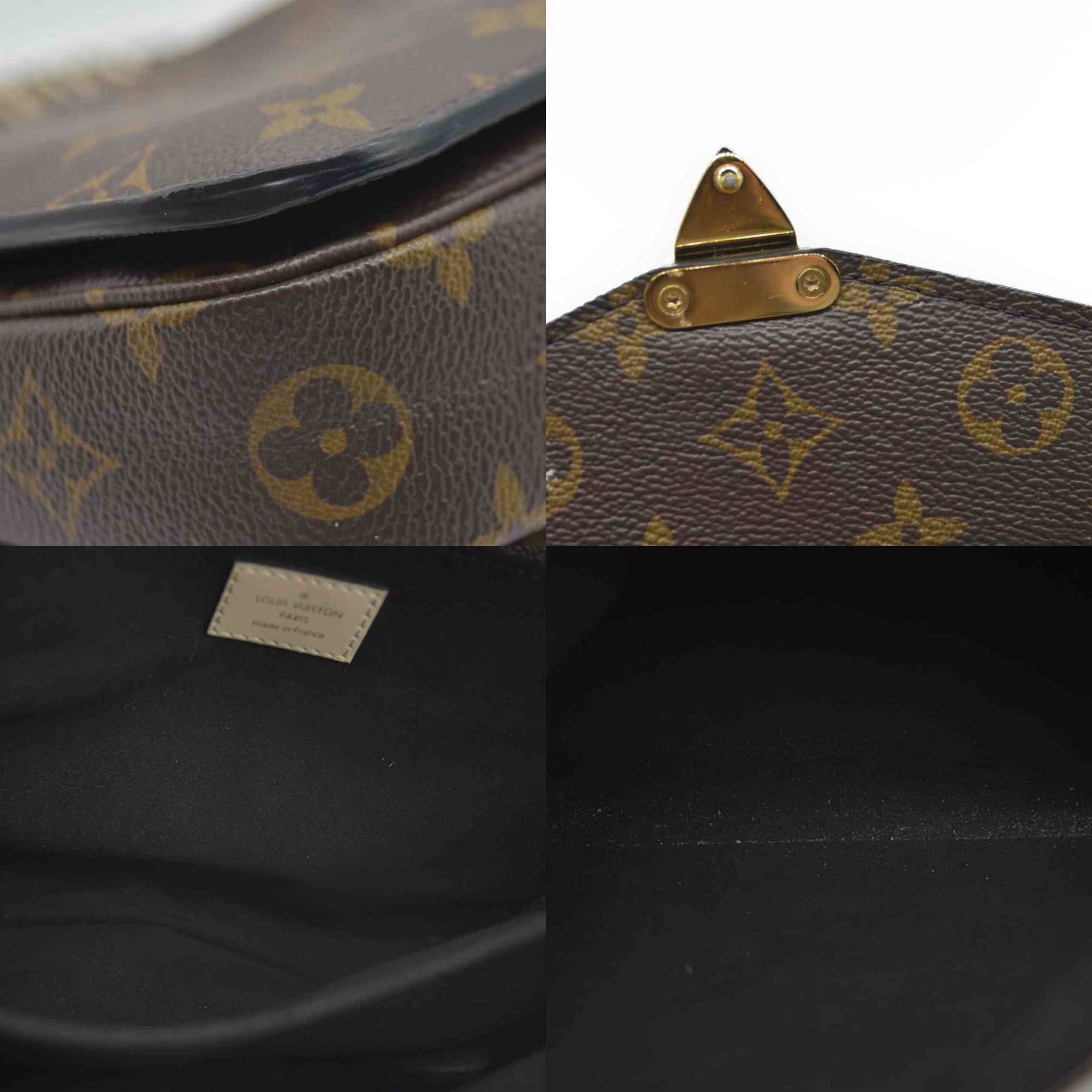 LOUIS VUITTON Monogram Braided Pochette Metis Creme Beige