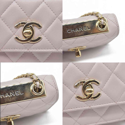 $3125 Chanel Quilted Mini Trendy CC Wallet On Chain Light Purple