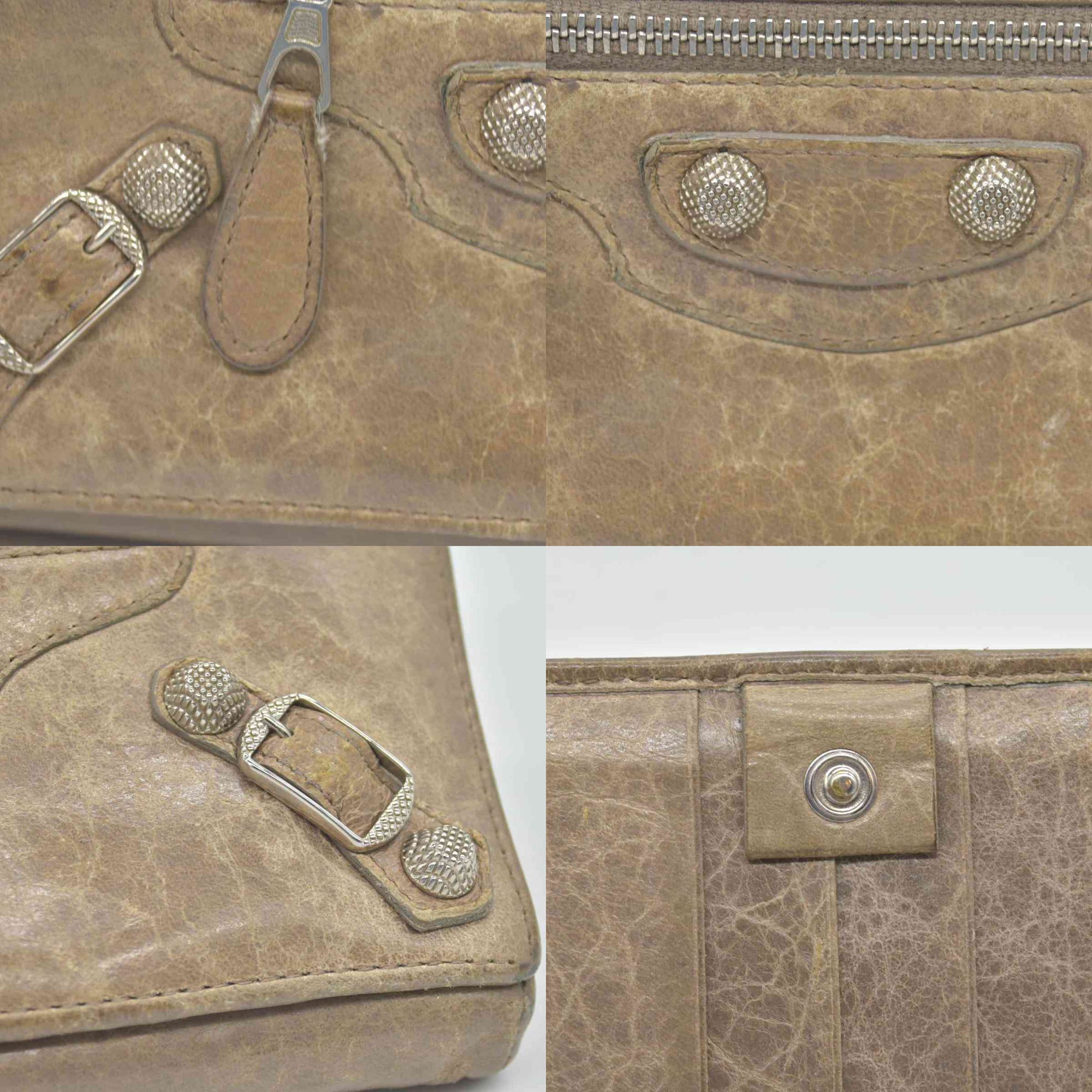 Balenciaga Agneau Classic Hardware Money Wallet Beige Nougatine CONSIGNMENT