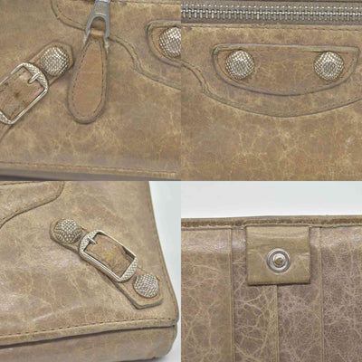 Balenciaga Agneau Classic Hardware Money Wallet Beige Nougatine CONSIGNMENT