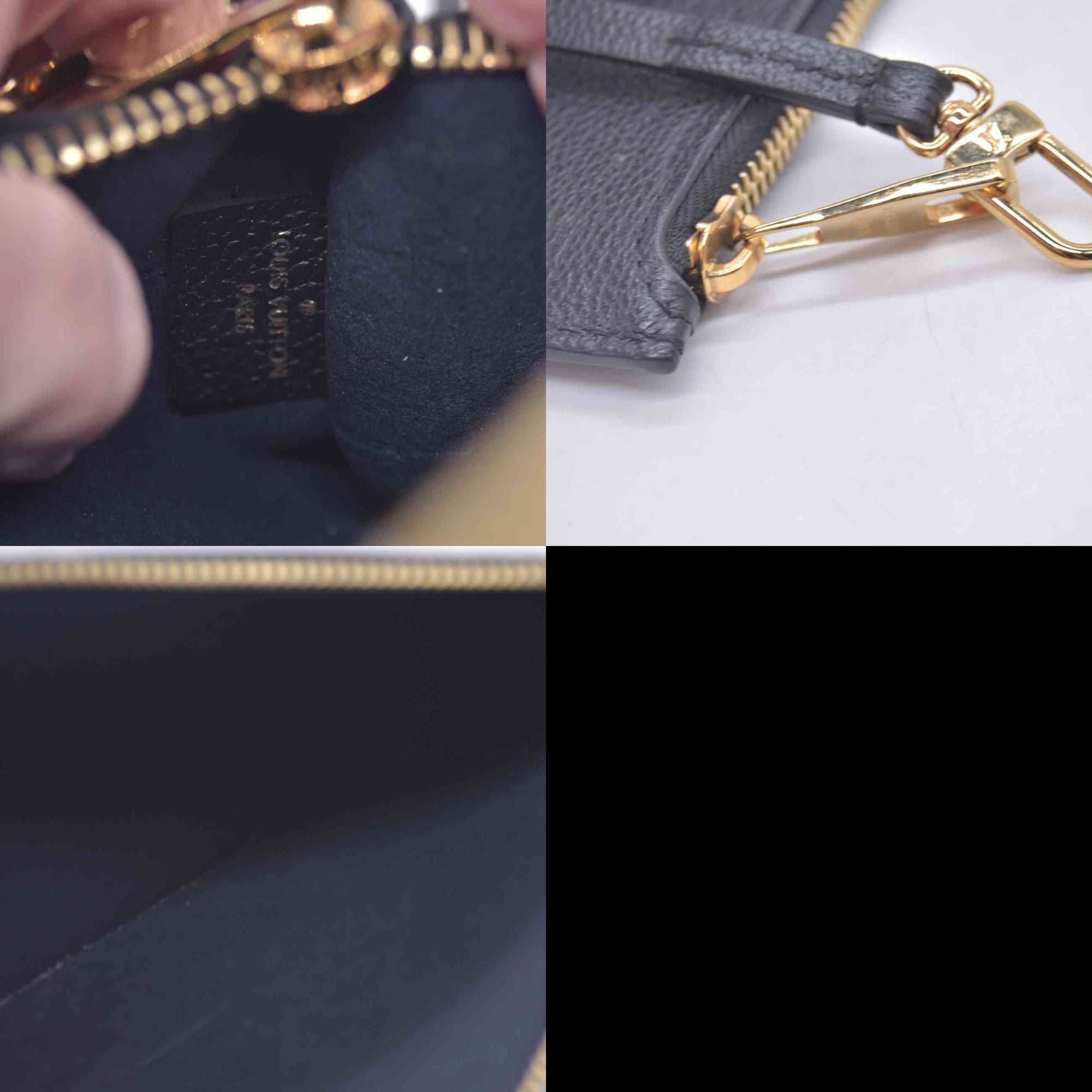 Louis Vuitton Black Empreinte Giant Neverfull Pouch RFID