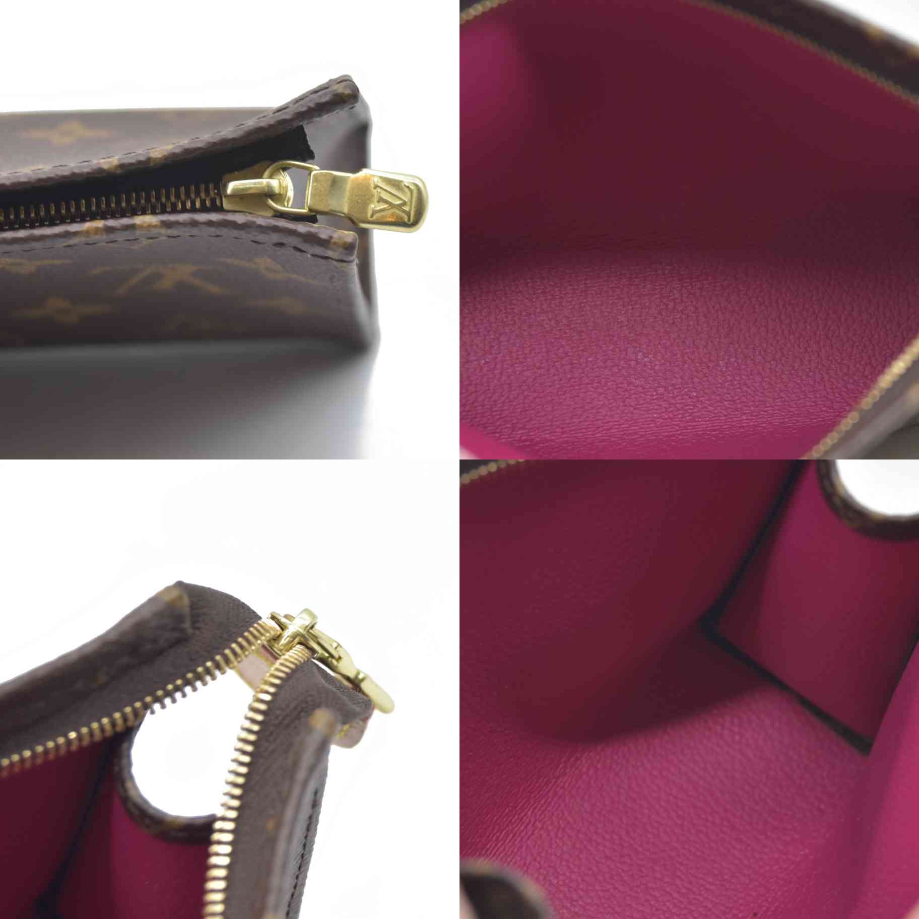 $700 Louis Vuitton  Monogram Toiletry Pouch 15 Fuchsia RFID