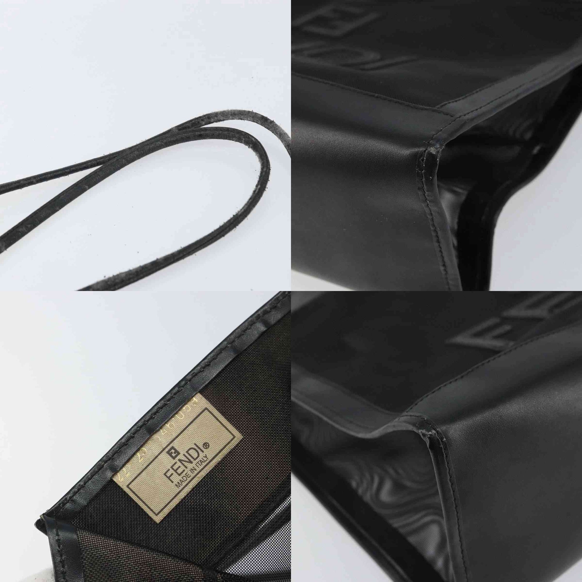 $1650 FENDI Zucca FF Tote Mesh Black Tote 10020342