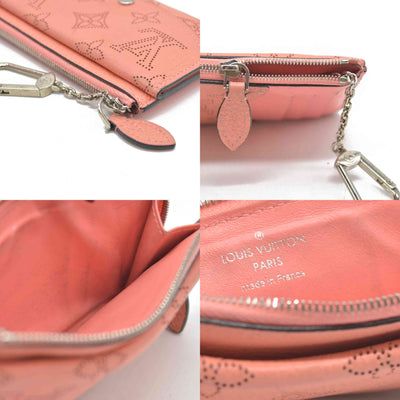 AUCTION $870 Louis Vuitton Mahina Recto Verso Card Holder Coral Leather