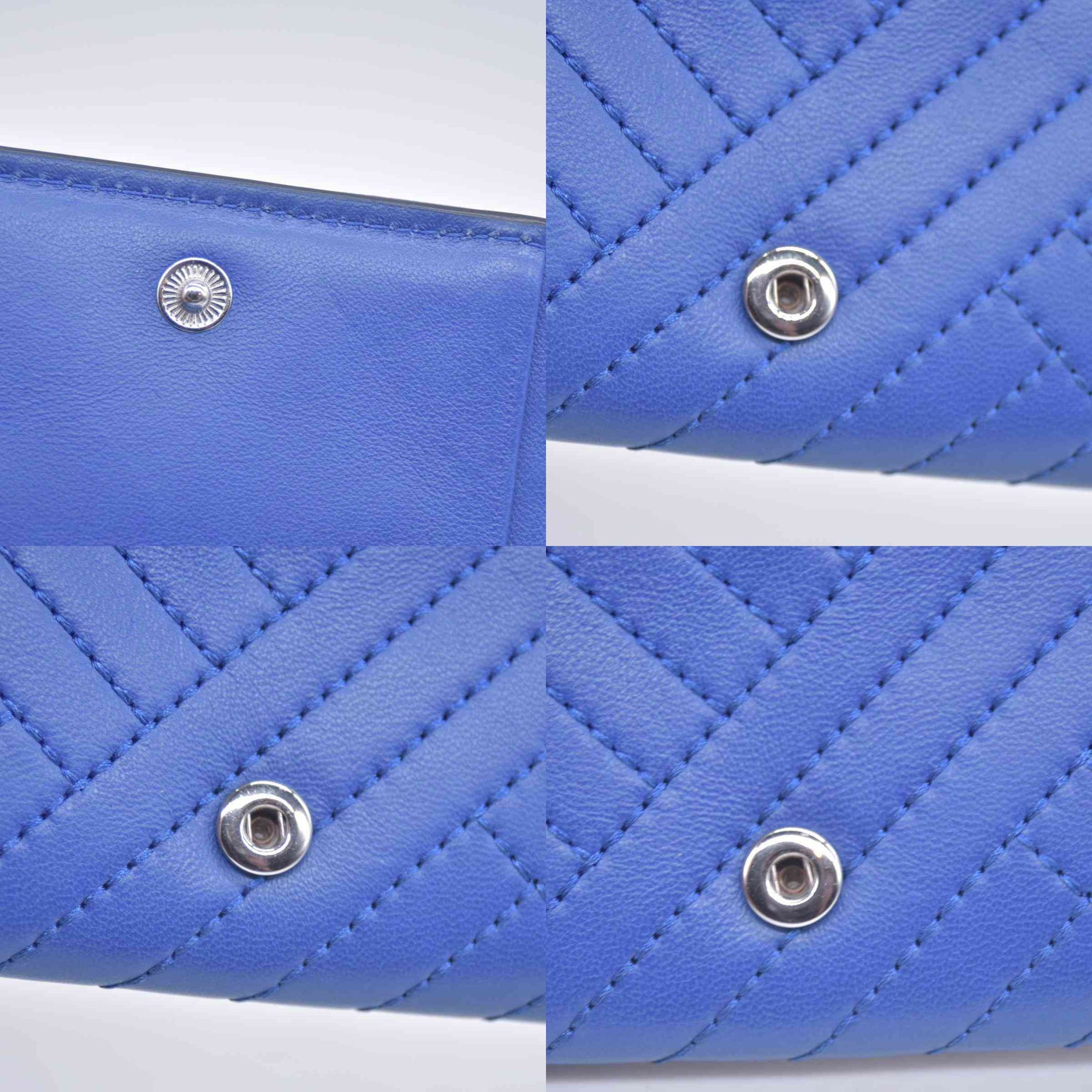 $175 Tory Burch Alexa Foldable Mini Wallet Regal Blue CONSIGNMENT