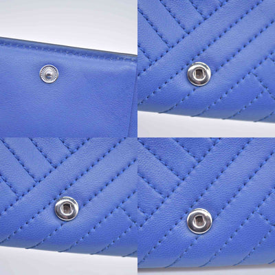 $175 Tory Burch Alexa Foldable Mini Wallet Regal Blue CONSIGNMENT
