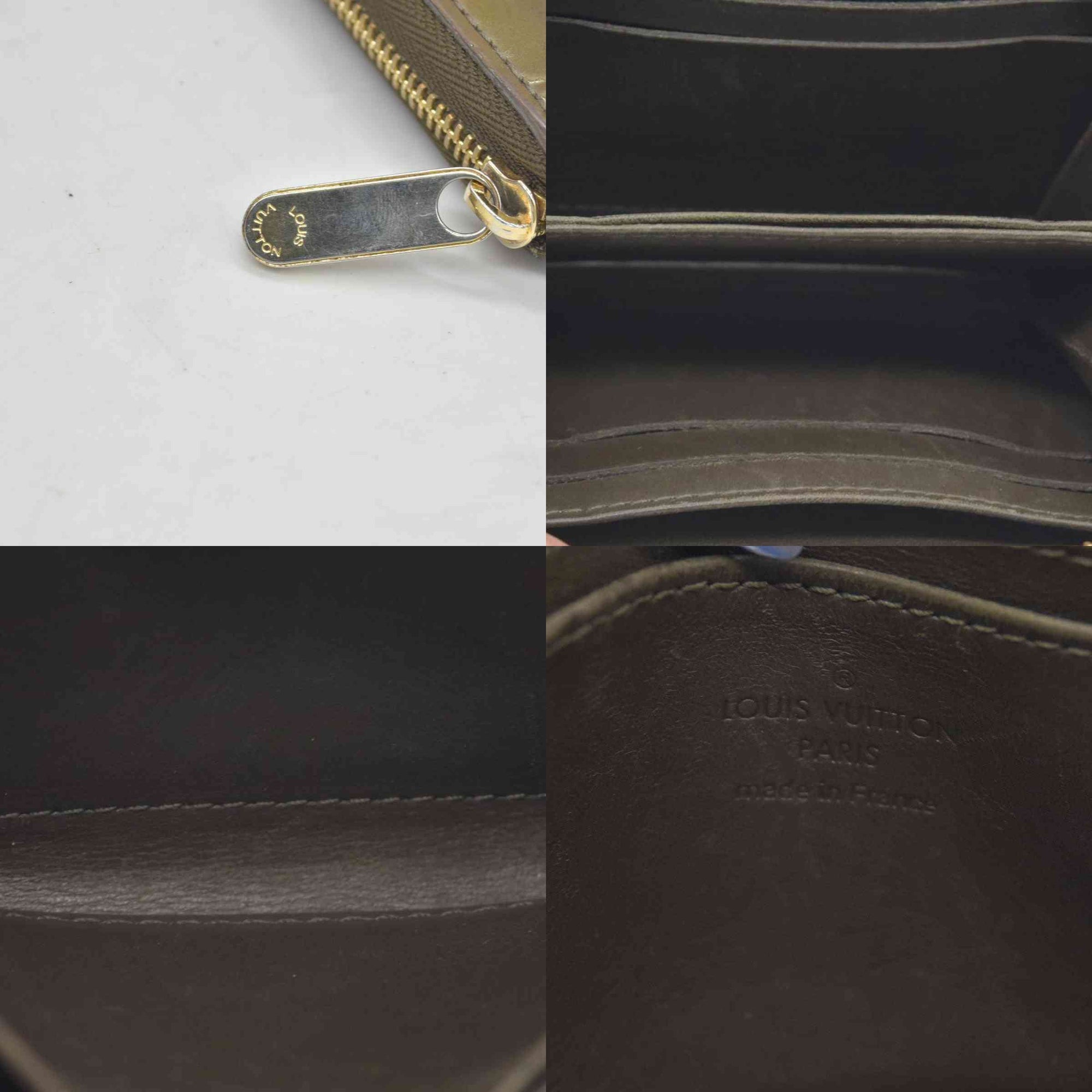 $520 Louis Vuitton Monogram Vernis Vernis Patent Leather Zippy Compact Wallet CONSIGNMENT