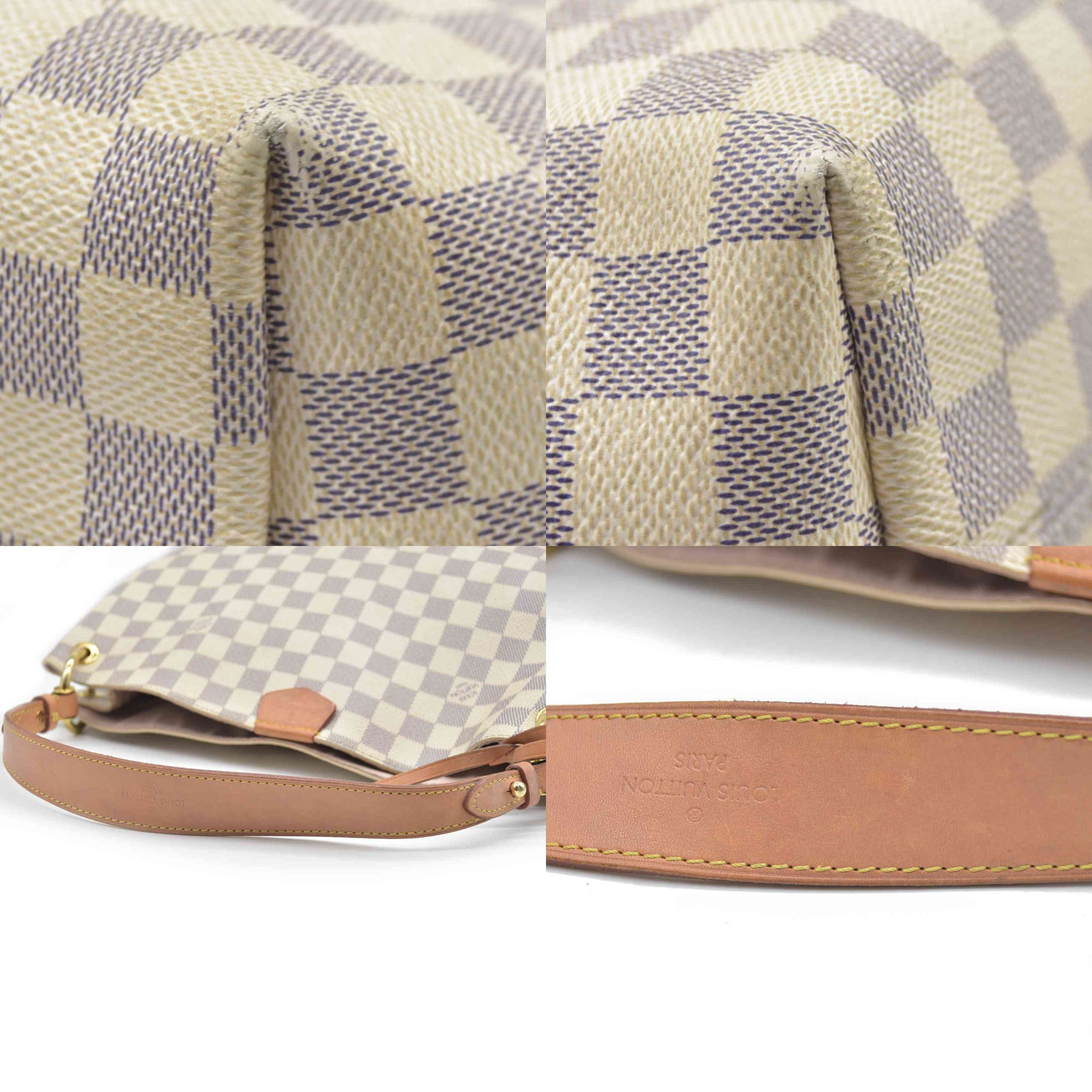 LOUIS VUITTON Damier Azur Graceful PM Tote with Tag $1980