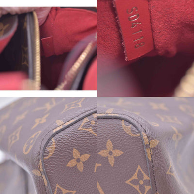 $2370 2018 USA LOUIS VUITTON Monogram Neonoe MM Bucket Bag Red CONSIGNMENT 10021439 SD4118