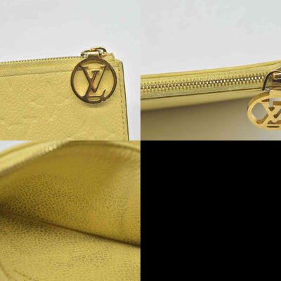 Louis Vuitton Monogram Empreinte Leather Zipped Romy Card Holder Yellow