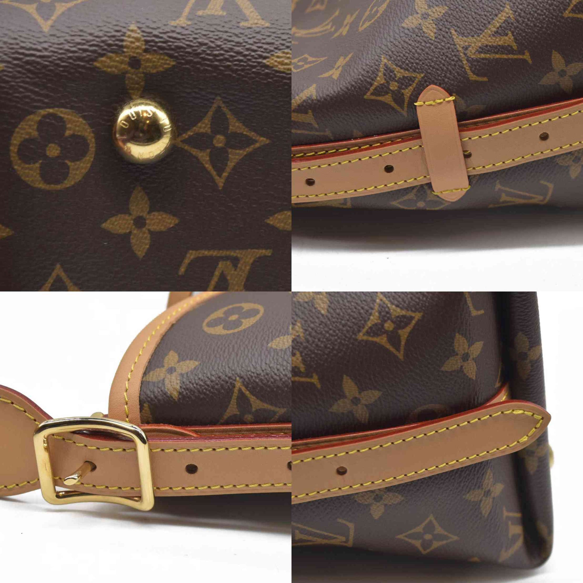 $2850 Louis Vuitton Monogram Carryall PM Brown Crossbody Travel Bag