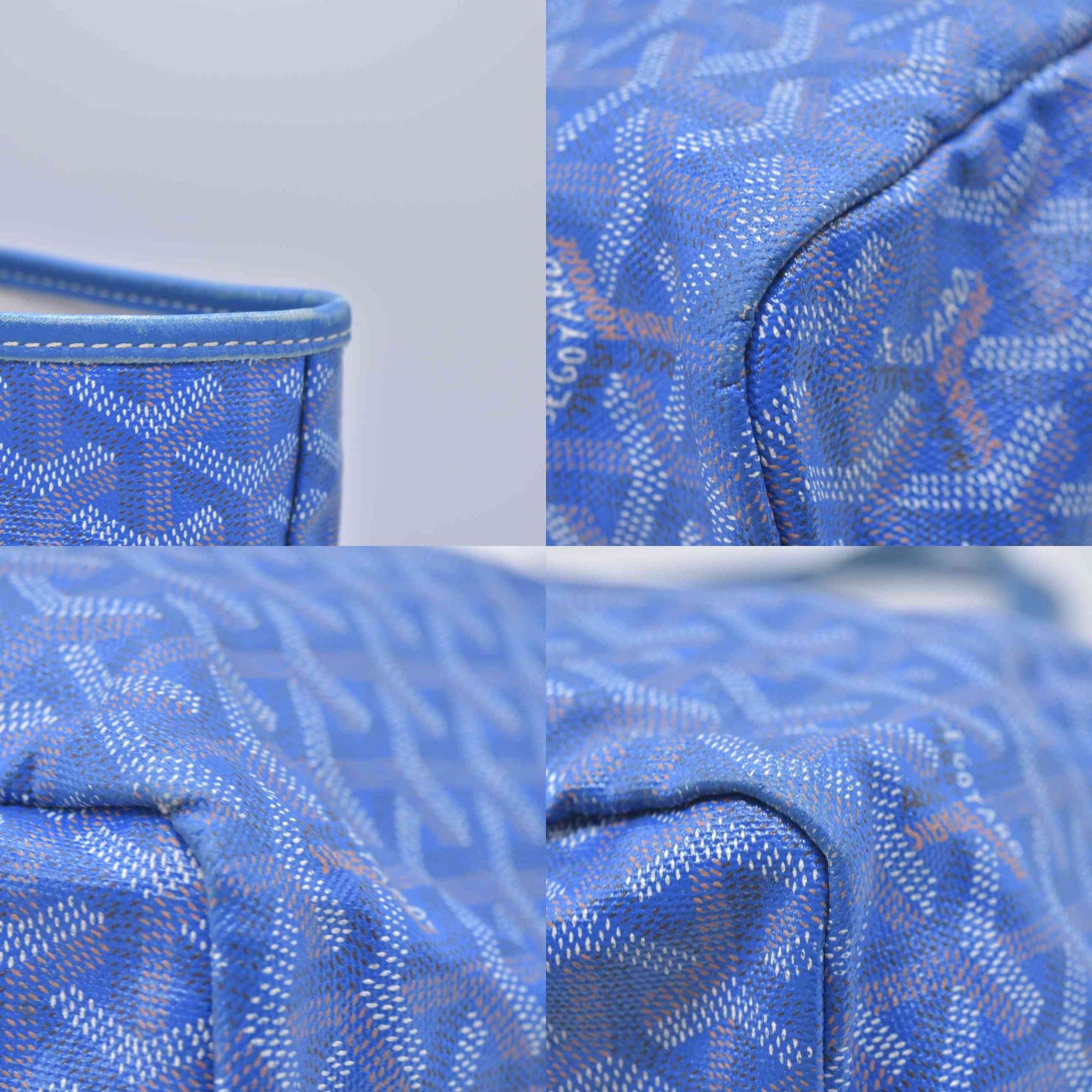 $1890 2015 Goyard Goyardine Saint Louis PM Sky Blue 10021130