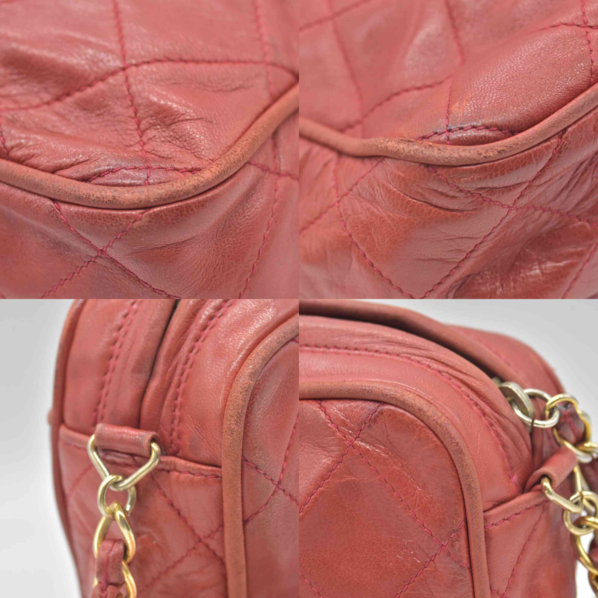 $3850 1986-1988 Chanel Red Lambskin Tassel CC Fringe Camera Bag