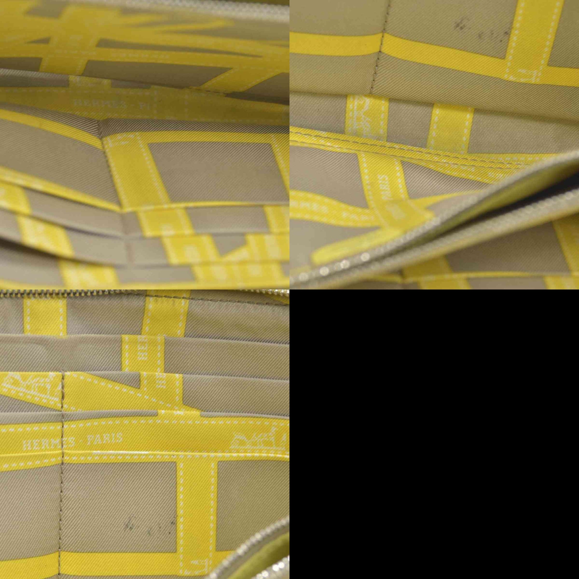 $1175 HERMES Silk-In Azap Long Zip Around Wallet Yellow Epsom CONSIGNMENT