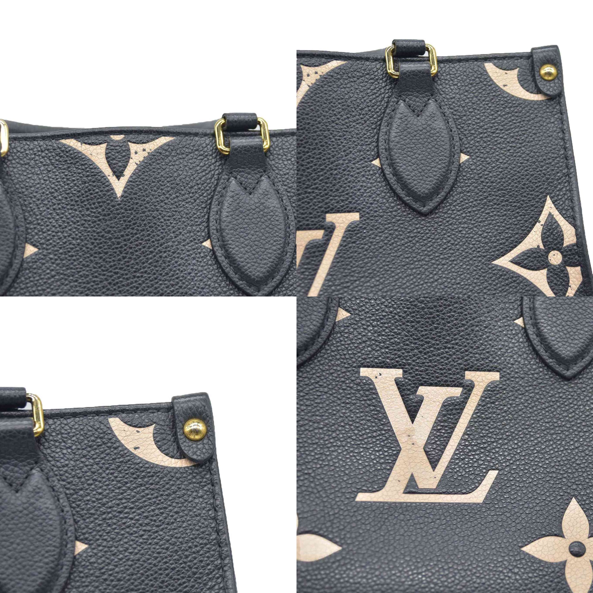 AUCTION $3550 Louis Vuitton Bicolor Monogram Empreinte Leather Onthego PM RFID