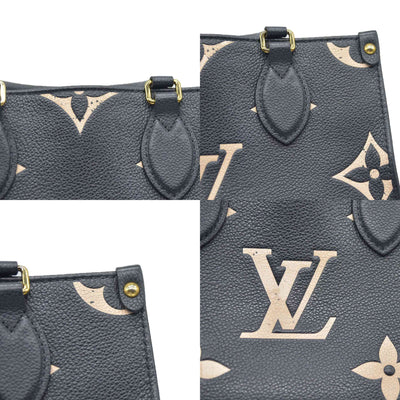AUCTION $3550 Louis Vuitton Bicolor Monogram Empreinte Leather Onthego PM RFID