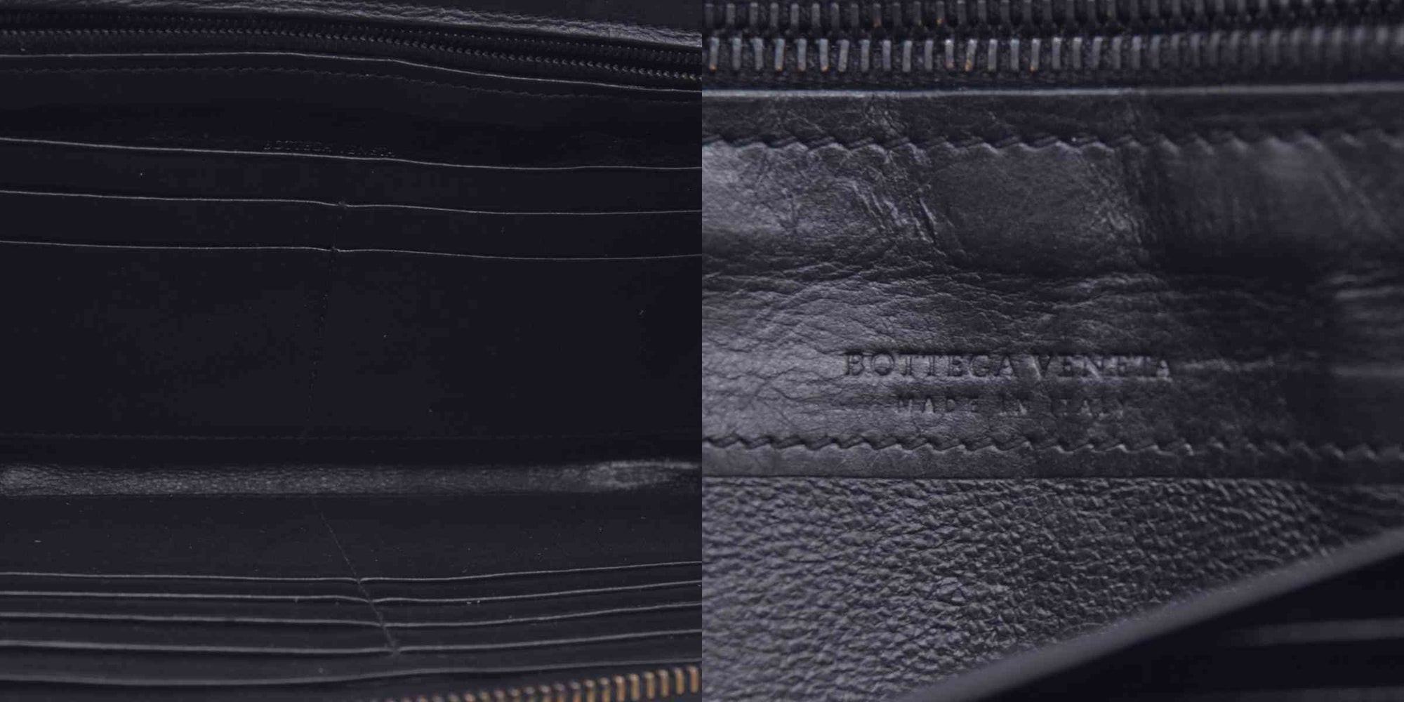 $850 BOTTEGA VENETA Bottega Veneta Black Intrecciato Long Zip Wallet CONSIGNMENT 10021571
