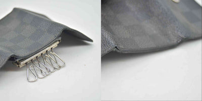 $445 Louis Vuitton Graphite 6 Key Holder CT1180 CONSIGNMENT