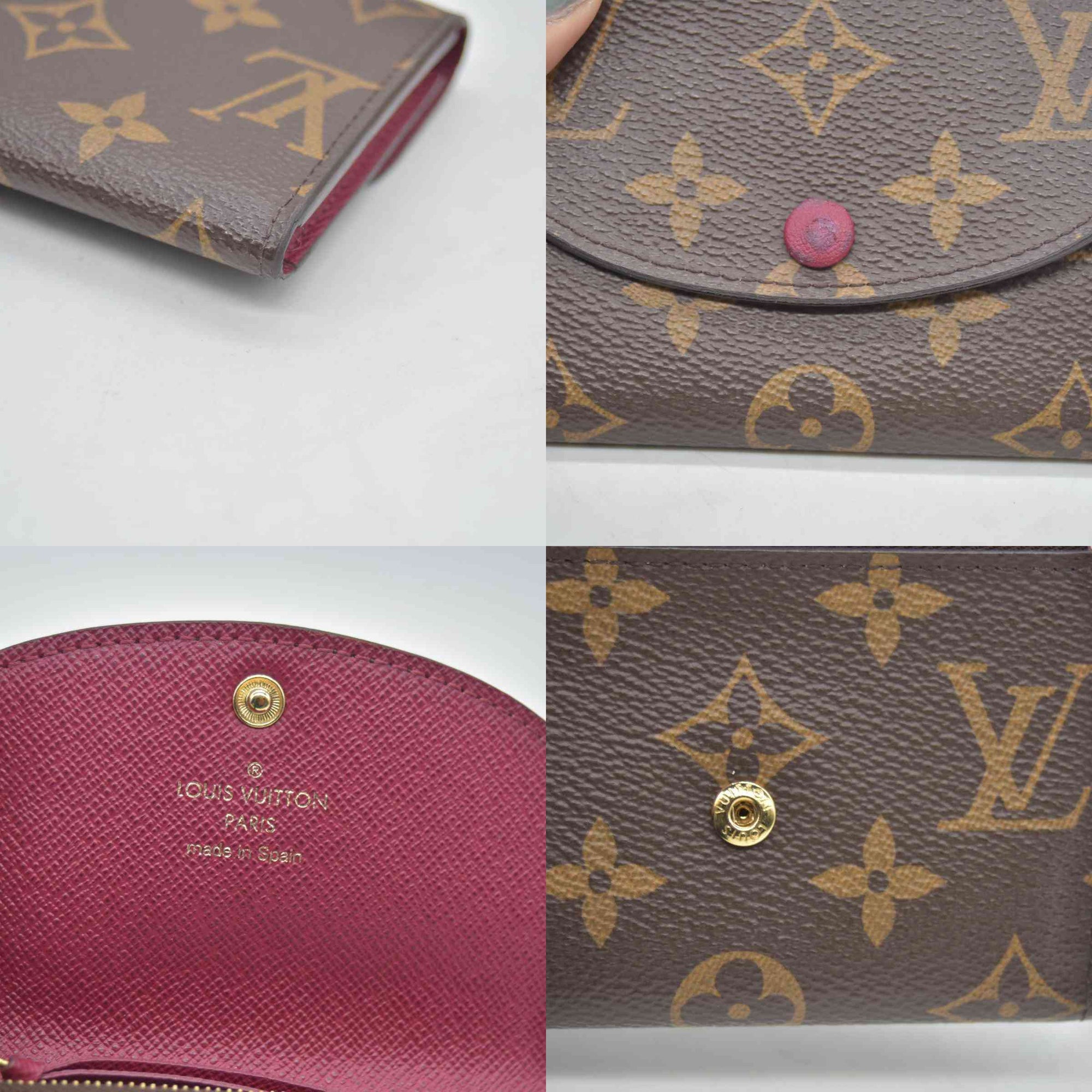 $450 2017 Louis Vuitton Monogram Porte Monnaie Rosalie Coin Purse Wallet Brown UB2137
