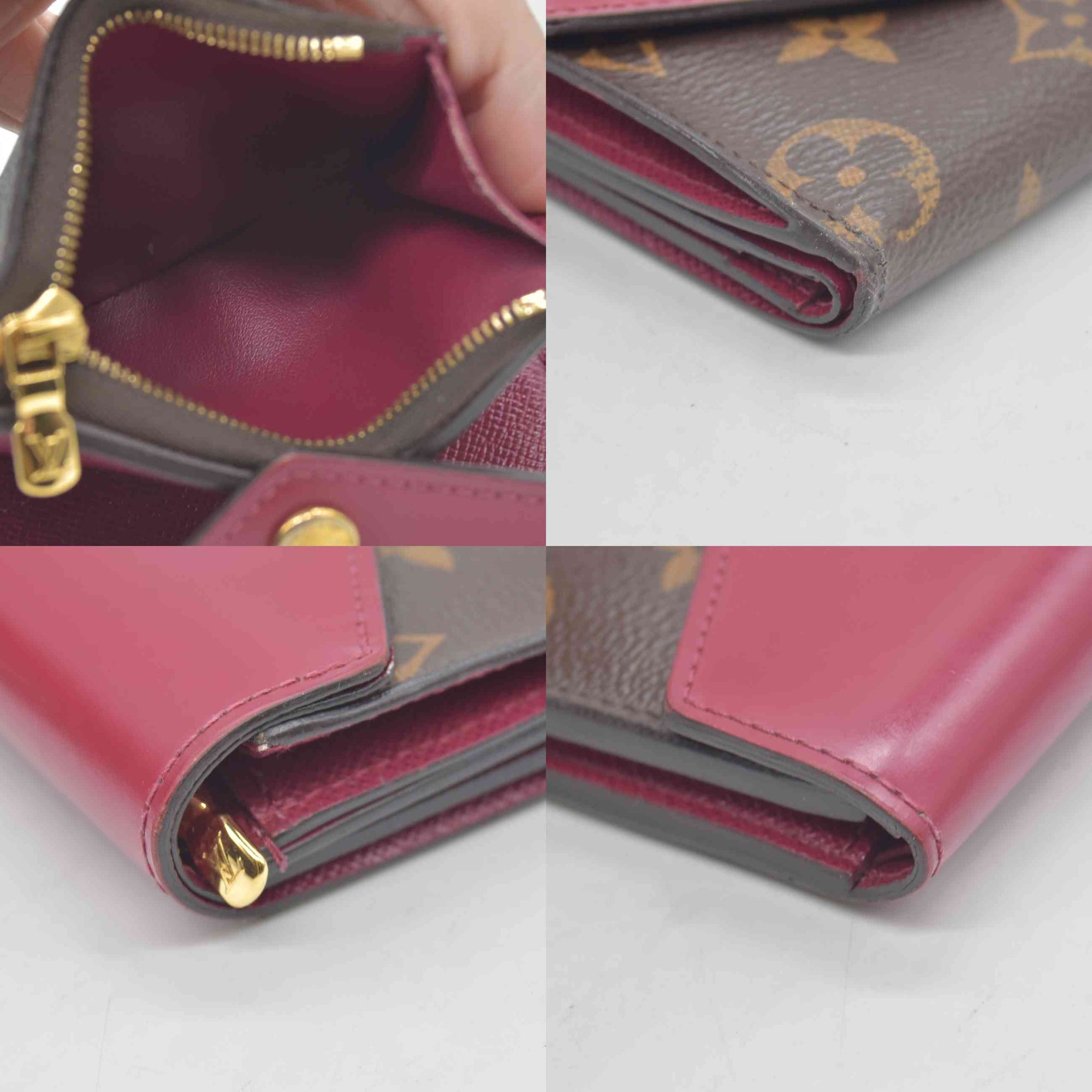 $535 2019 Louis Vuitton Monogram Zoe Wallet Fuchsia MI4189