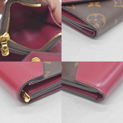 $535 2019 Louis Vuitton Monogram Zoe Wallet Fuchsia MI4189