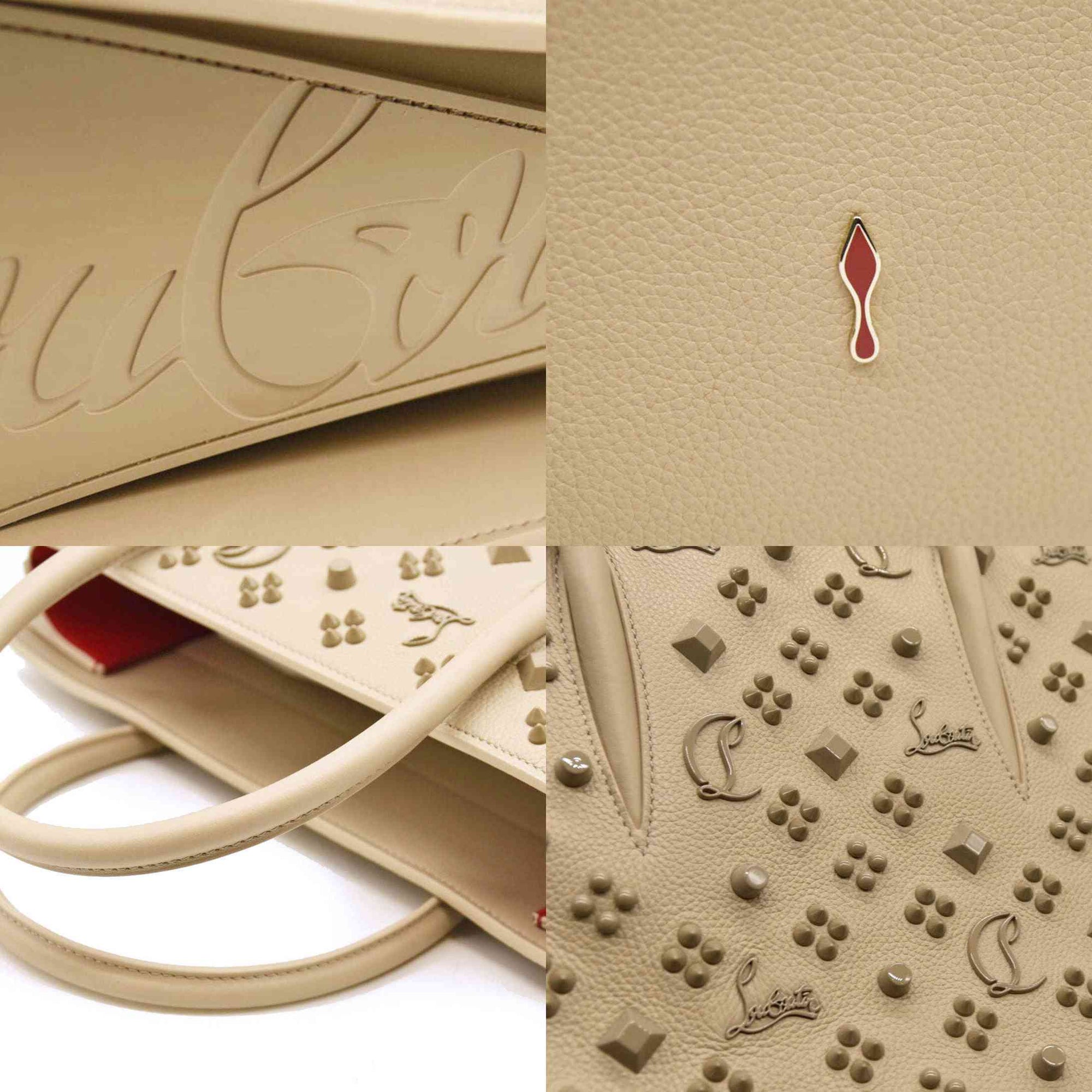 Christian Louboutin Women's Natural Medium Paloma Studded Leather Satchel