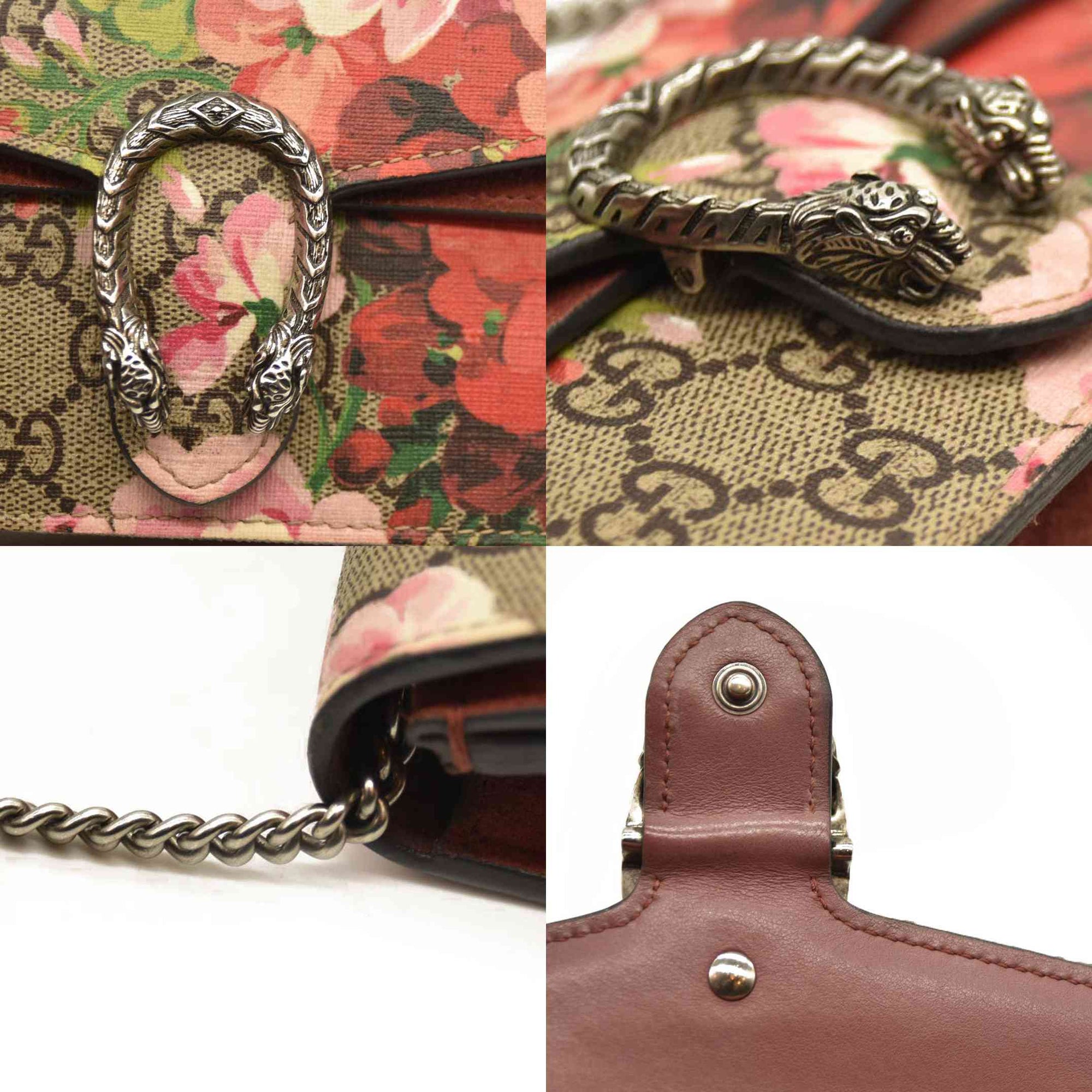 Gucci  GG Supreme Monogram Blooms Super Mini Dionysus Shoulder Bag Beige Multicolor Dry Rose