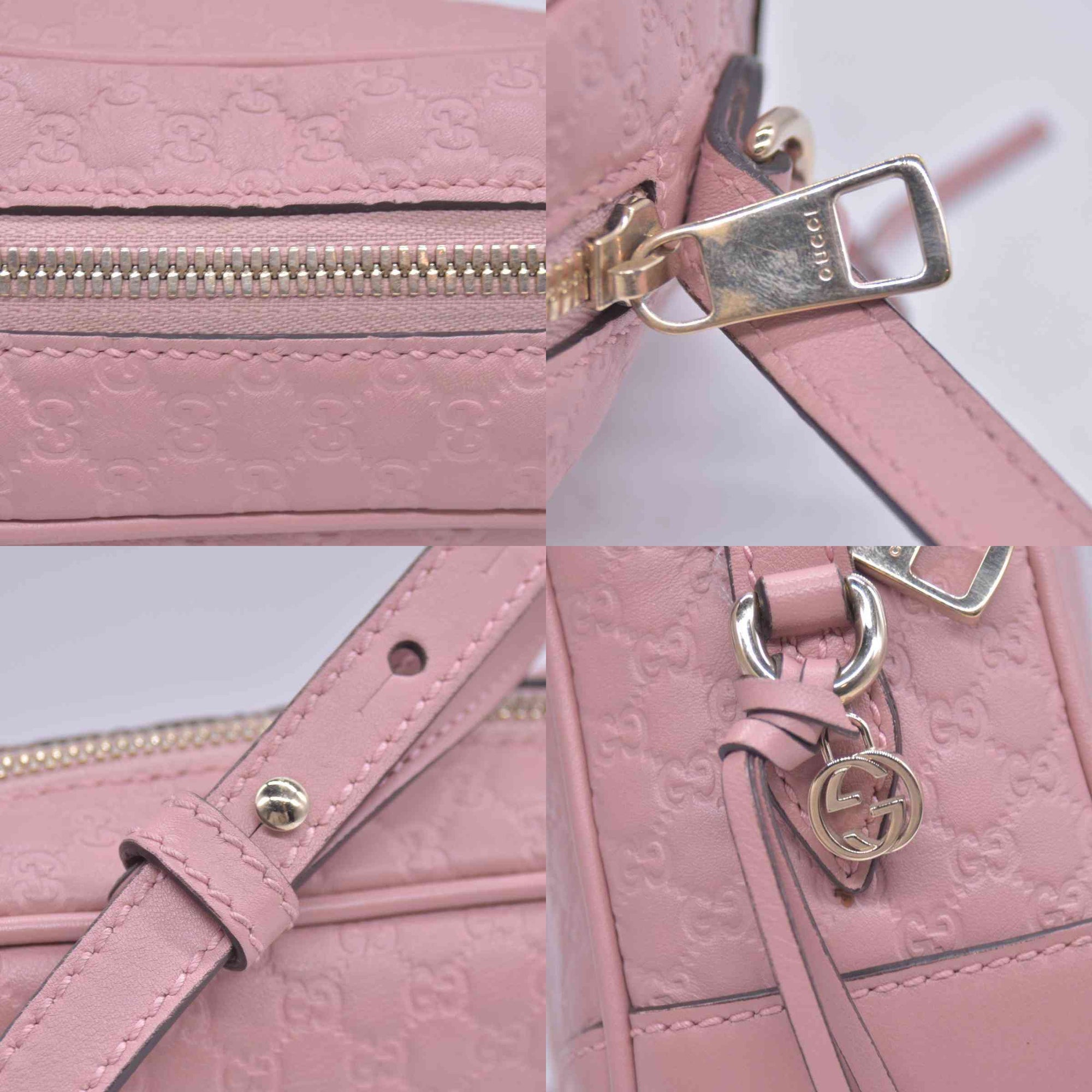 $1290 Gucci Microguccissima Bree Crossbody Pink CONSIGNMENT 10021173
