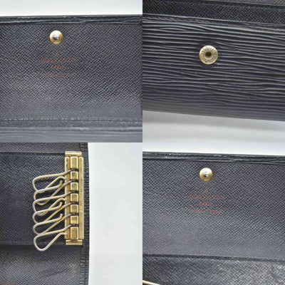 $445 Louis Vuitton Epi 6 Key Multicles Key Holder Black CA0043
