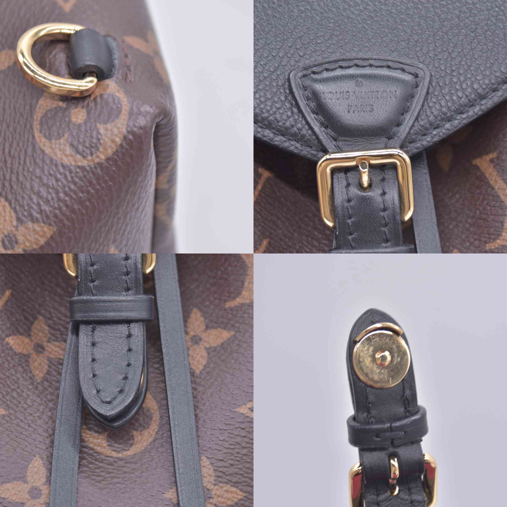 $3200 Louis Vuitton Monogram BB Montsouris NM Backpack Black