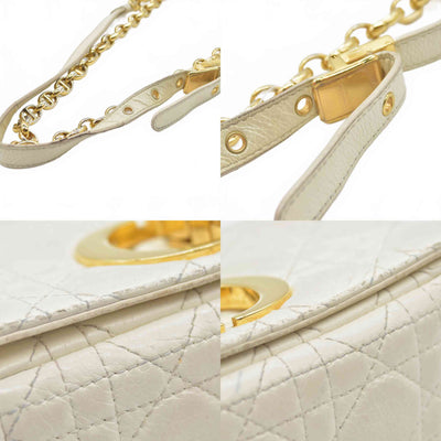 $4400 Christian Dior Lambskin Cannage Small Caro Bag Ivory