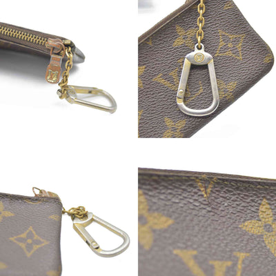 Louis Vuitton Monogram Pochette Cles Wallet Coin Purse Brown