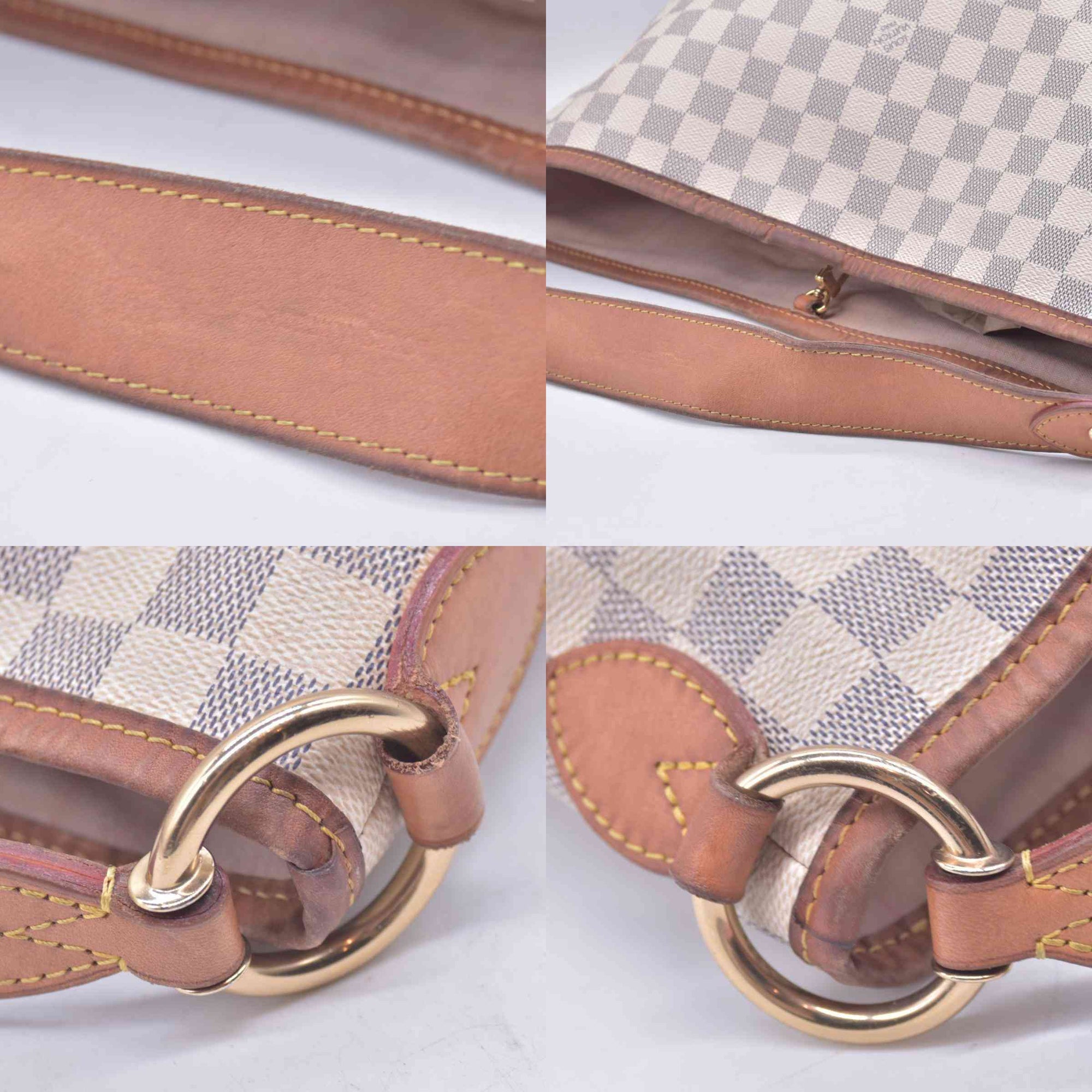 $1450 LOUIS VUITTON Damier Azur Delightful MM Shoulder Bag CONSIGNMENT 10021443