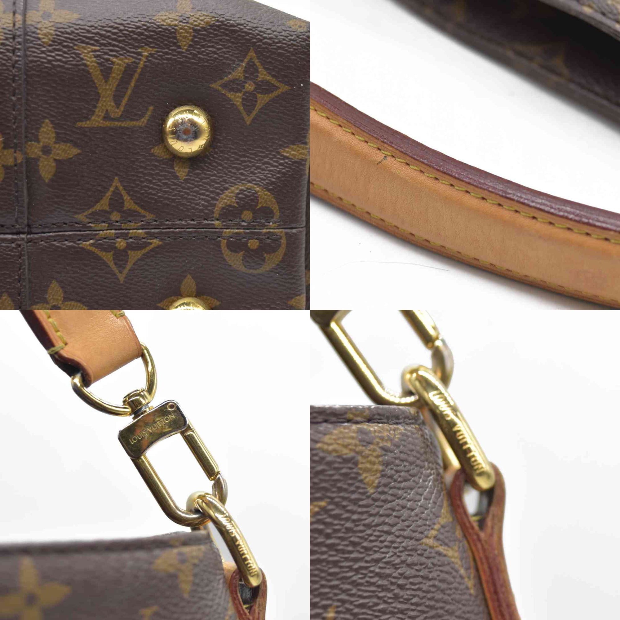 $1960 Louis Vuitton Melie Brown Monogram Canvas Shoulder Bag Hobo Satchel 2017 SD3117
