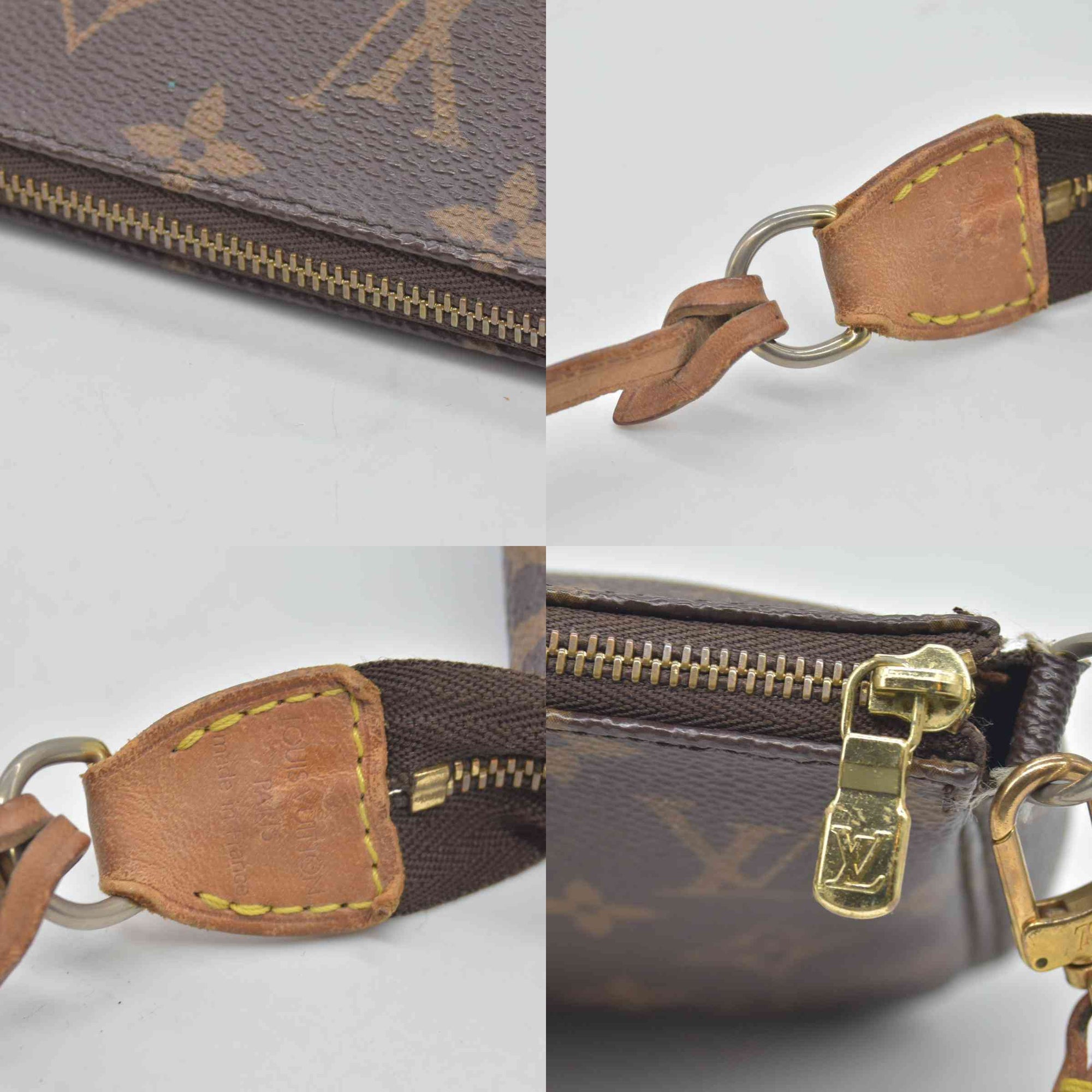 $1290 1998 Louis Vuitton LV Pochette Accessoires Brown Monogram SL1928