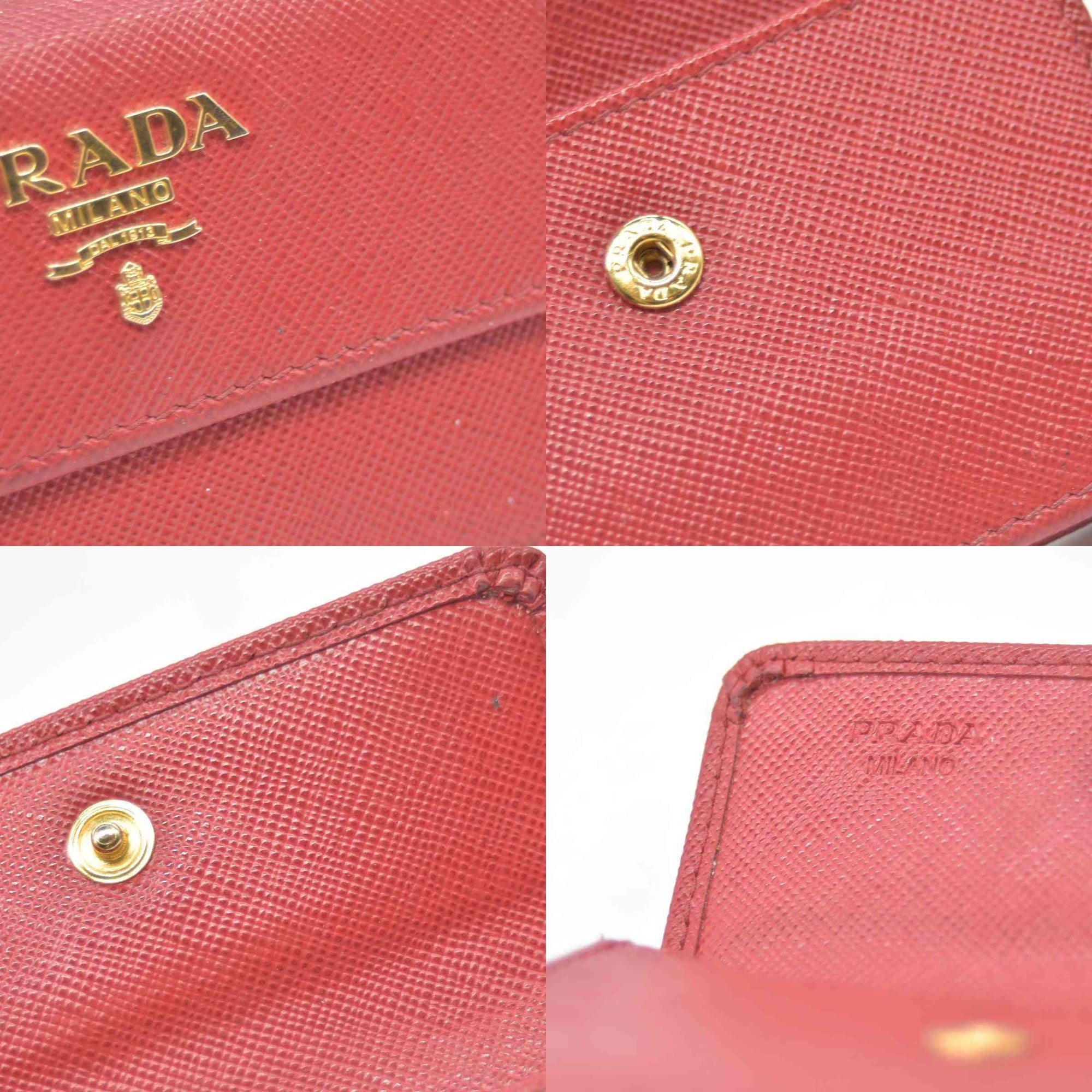 $850 Prada Leather Bag Pouch Red CONSIGNMENT