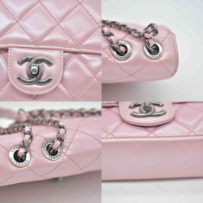 $3200 Chanel  Coco Pleats Flap Bag Pink 10020380