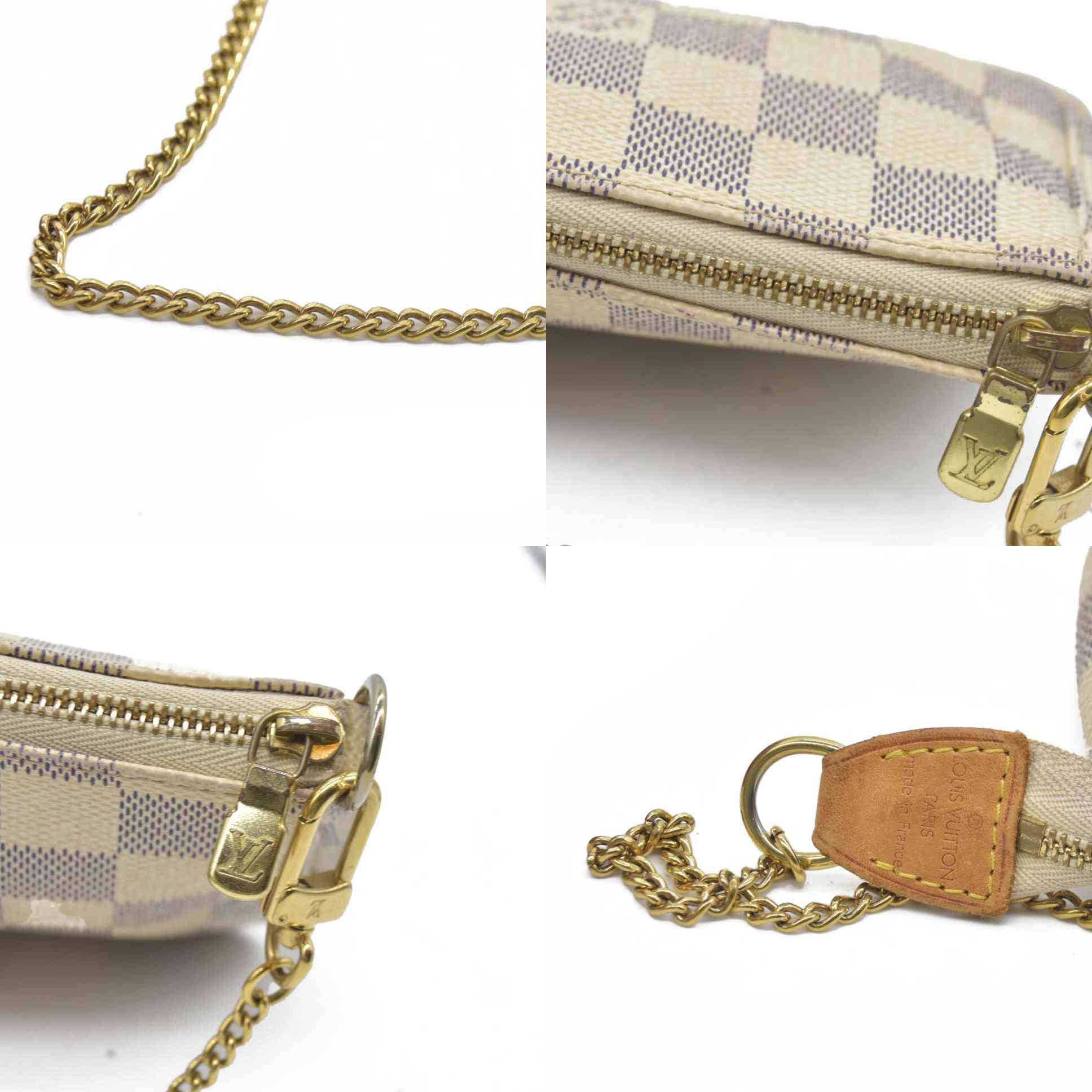 $825 Louis Vuitton  Damier Azur Mini Pochette Accessories FL0027