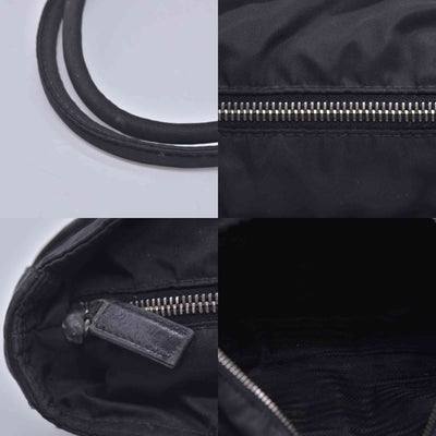 $1290 Prada Triangle Black Tessuto Nylon Shoulder Bag