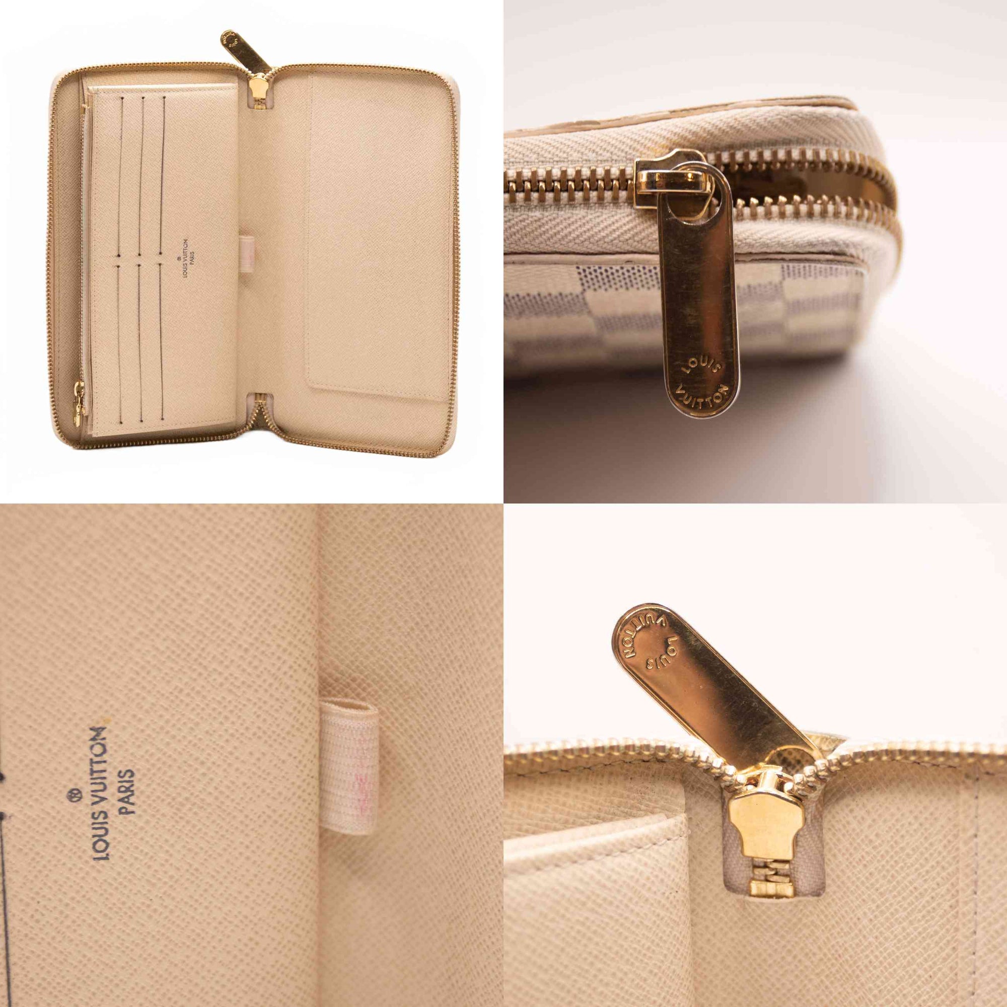 $1090 2012 Louis Vuitton Damier Azur Zippy Zip Around Organizer Long Wallet SD1112
