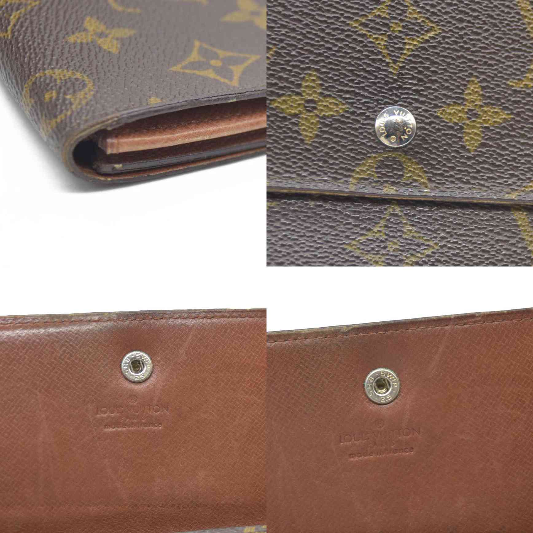 Louis Vuitton Monogram Portefeiulle Sarah Long Bifold Wallet Brown 882AN