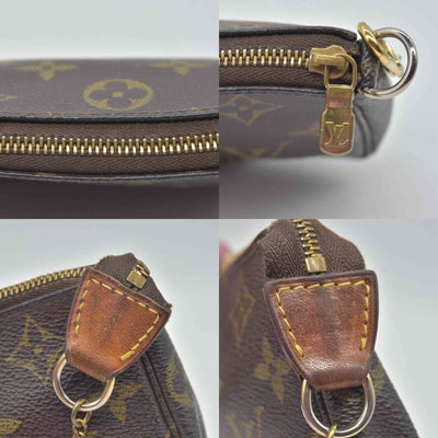 $890 2007 Louis Vuitton Monogram Mini Pochette Accessories Pouch DU4027