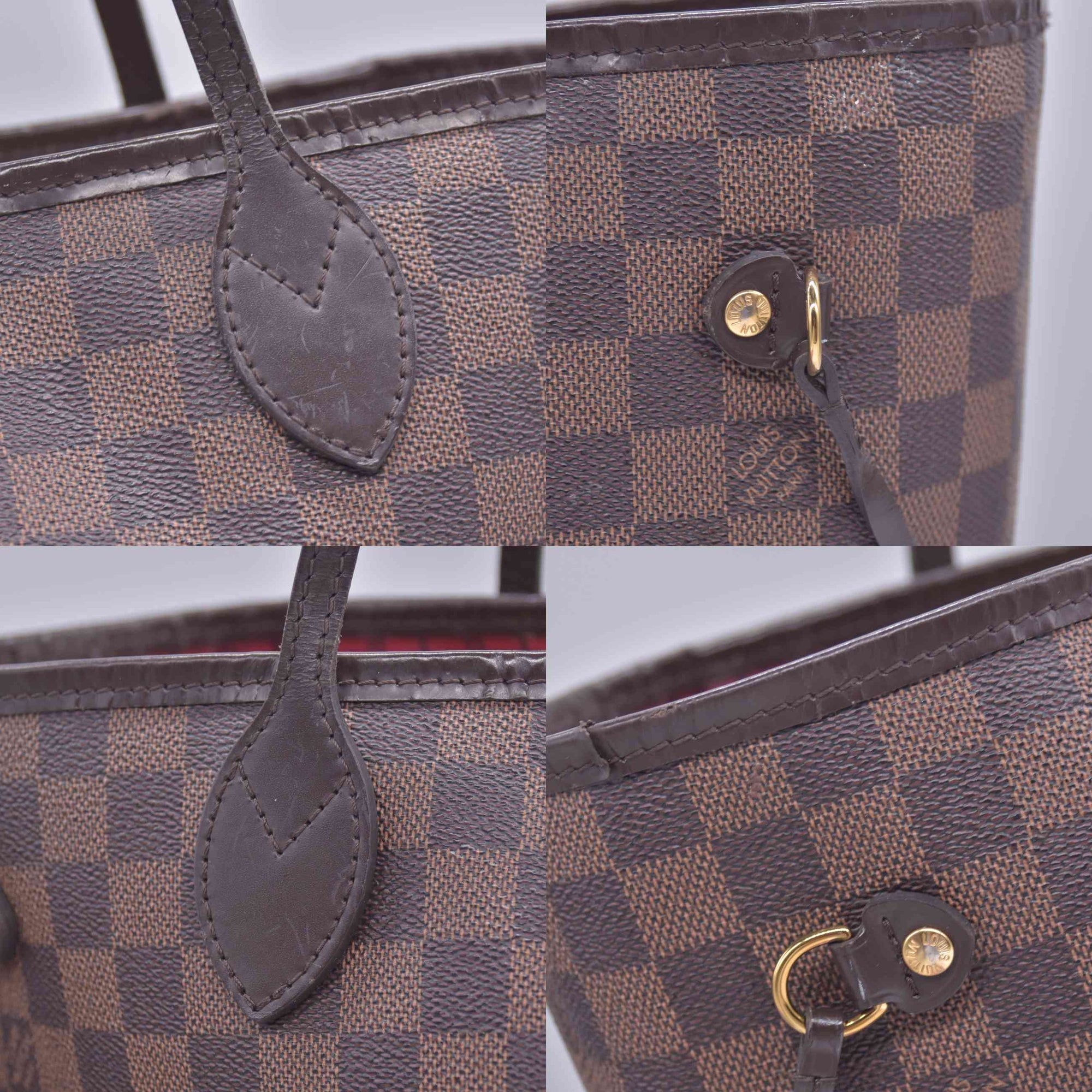 $2240 2018 Louis Vuitton Damier Ebene Neverfull MM with Pouch AR4188 10020399